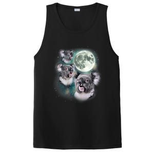 Three Koala Moon Cute Quirky Meme Howling Wildlife Koala PosiCharge Competitor Tank