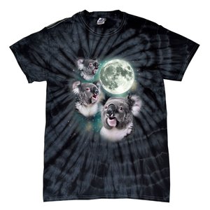 Three Koala Moon Cute Quirky Meme Howling Wildlife Koala Tie-Dye T-Shirt