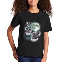 Three Koala Moon Cute Quirky Meme Howling Wildlife Koala Kids T-Shirt