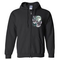 Three Koala Moon Cute Quirky Meme Howling Wildlife Koala Full Zip Hoodie