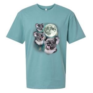 Three Koala Moon Cute Quirky Meme Howling Wildlife Koala Sueded Cloud Jersey T-Shirt