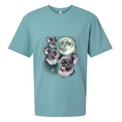 Three Koala Moon Cute Quirky Meme Howling Wildlife Koala Sueded Cloud Jersey T-Shirt