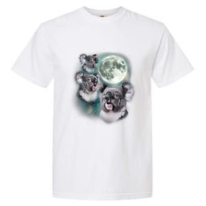 Three Koala Moon Cute Quirky Meme Howling Wildlife Koala Garment-Dyed Heavyweight T-Shirt