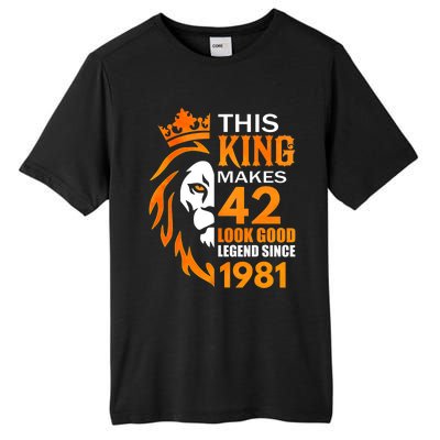 This King Makes 42 Look Good Legend Since 1981 Tall Fusion ChromaSoft Performance T-Shirt