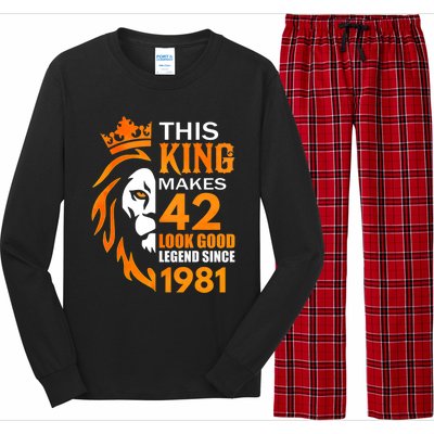 This King Makes 42 Look Good Legend Since 1981 Long Sleeve Pajama Set