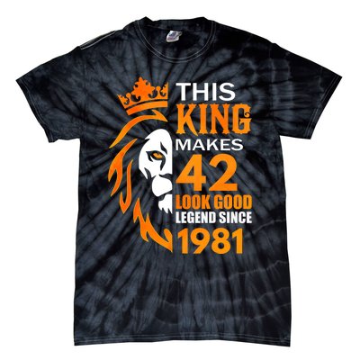 This King Makes 42 Look Good Legend Since 1981 Tie-Dye T-Shirt