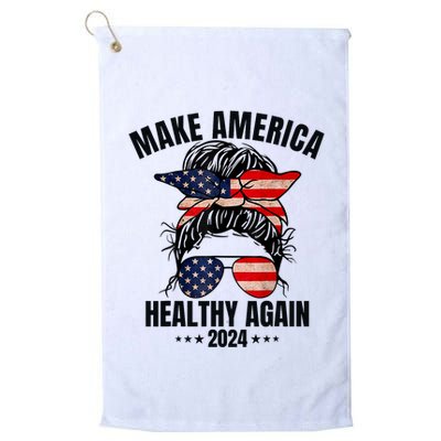 Trump Kennedy Make America Healthy Again Messy Bun Us Flag Golf Towel