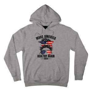 Trump Kennedy Make America Healthy Again Messy Bun Us Flag Tall Hoodie