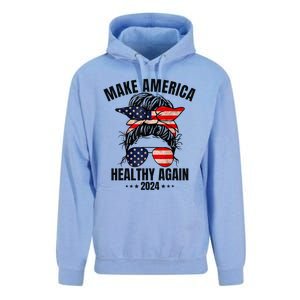 Trump Kennedy Make America Healthy Again Messy Bun Us Flag Unisex Surf Hoodie