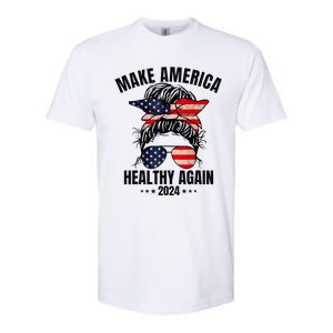 Trump Kennedy Make America Healthy Again Messy Bun Us Flag Softstyle CVC T-Shirt