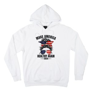 Trump Kennedy Make America Healthy Again Messy Bun Us Flag Hoodie