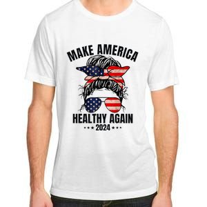 Trump Kennedy Make America Healthy Again Messy Bun Us Flag Adult ChromaSoft Performance T-Shirt