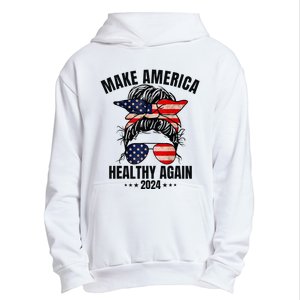 Trump Kennedy Make America Healthy Again Messy Bun Us Flag Urban Pullover Hoodie