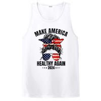 Trump Kennedy Make America Healthy Again Messy Bun Us Flag PosiCharge Competitor Tank