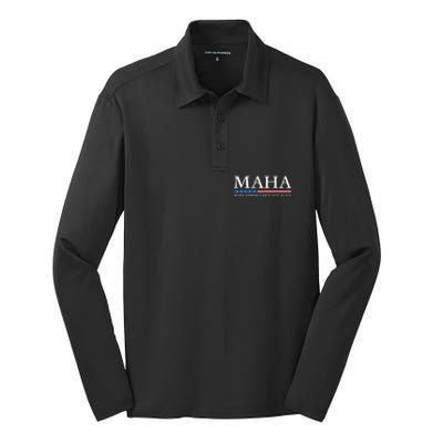 Trump Kennedy Maha Make America Healthy Again 2024 Silk Touch Performance Long Sleeve Polo