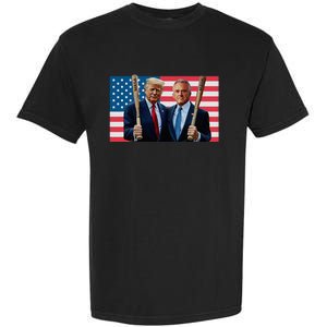 Trump Kennedy Maga Maha Baseball Bat Usa Flag Garment-Dyed Heavyweight T-Shirt