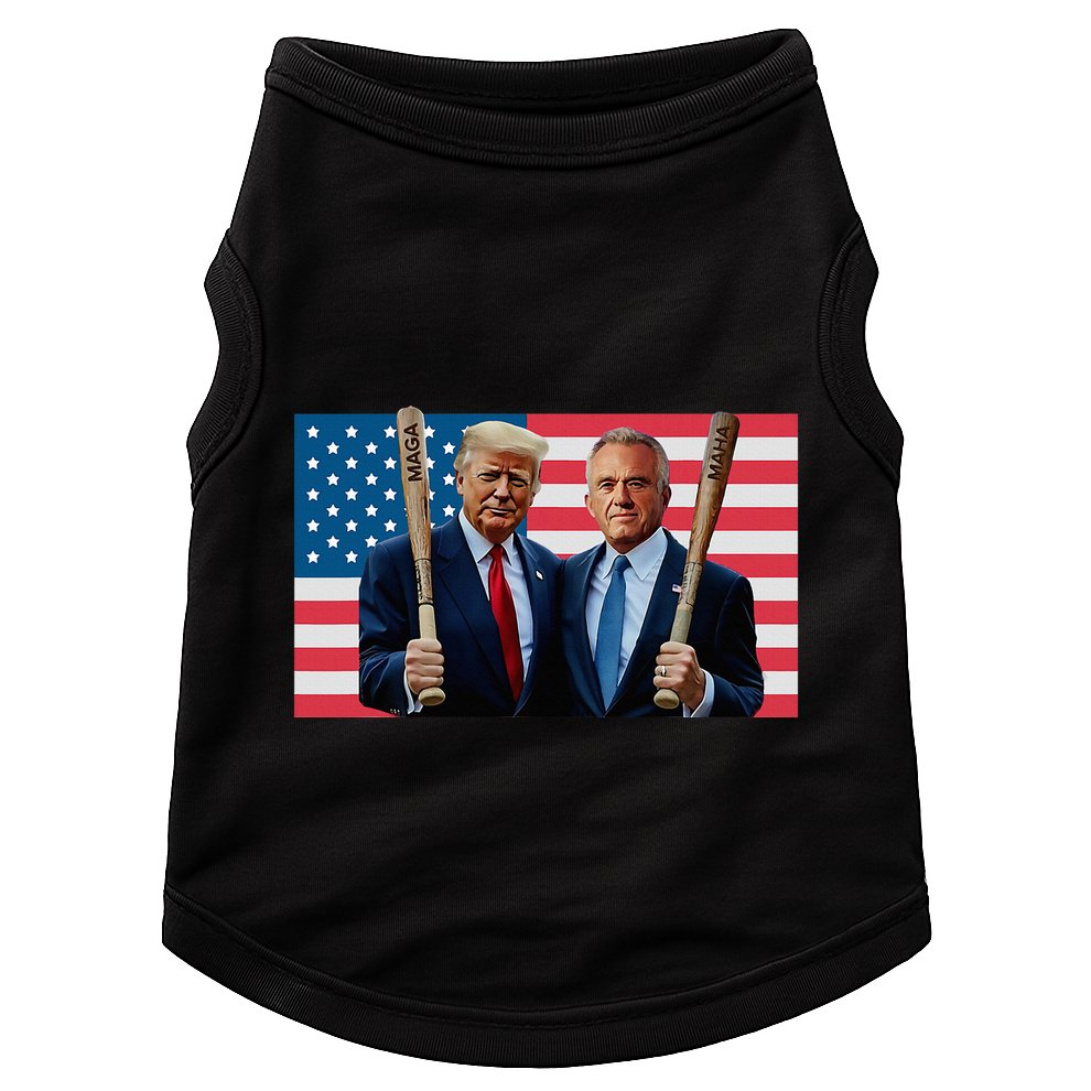 Trump Kennedy Maga Maha Baseball Bat Usa Flag Doggie Tank