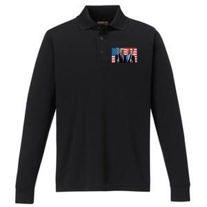 Trump Kennedy Maga Maha Baseball Bat Usa Flag Performance Long Sleeve Polo