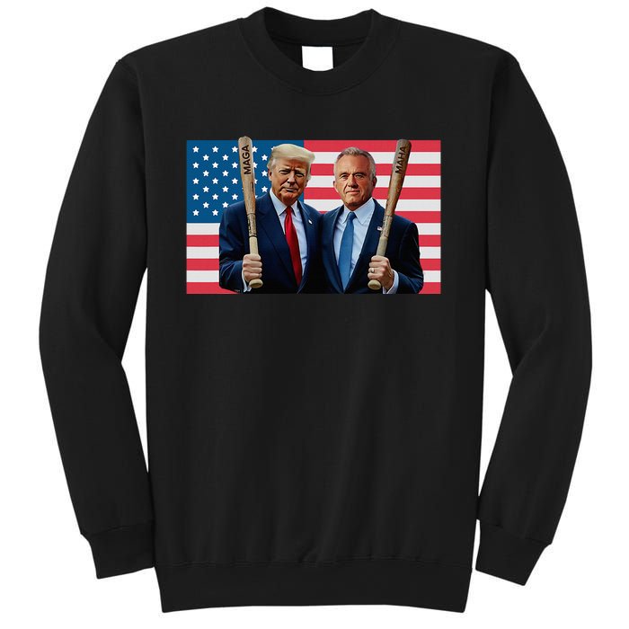 Trump Kennedy Maga Maha Baseball Bat Usa Flag Sweatshirt