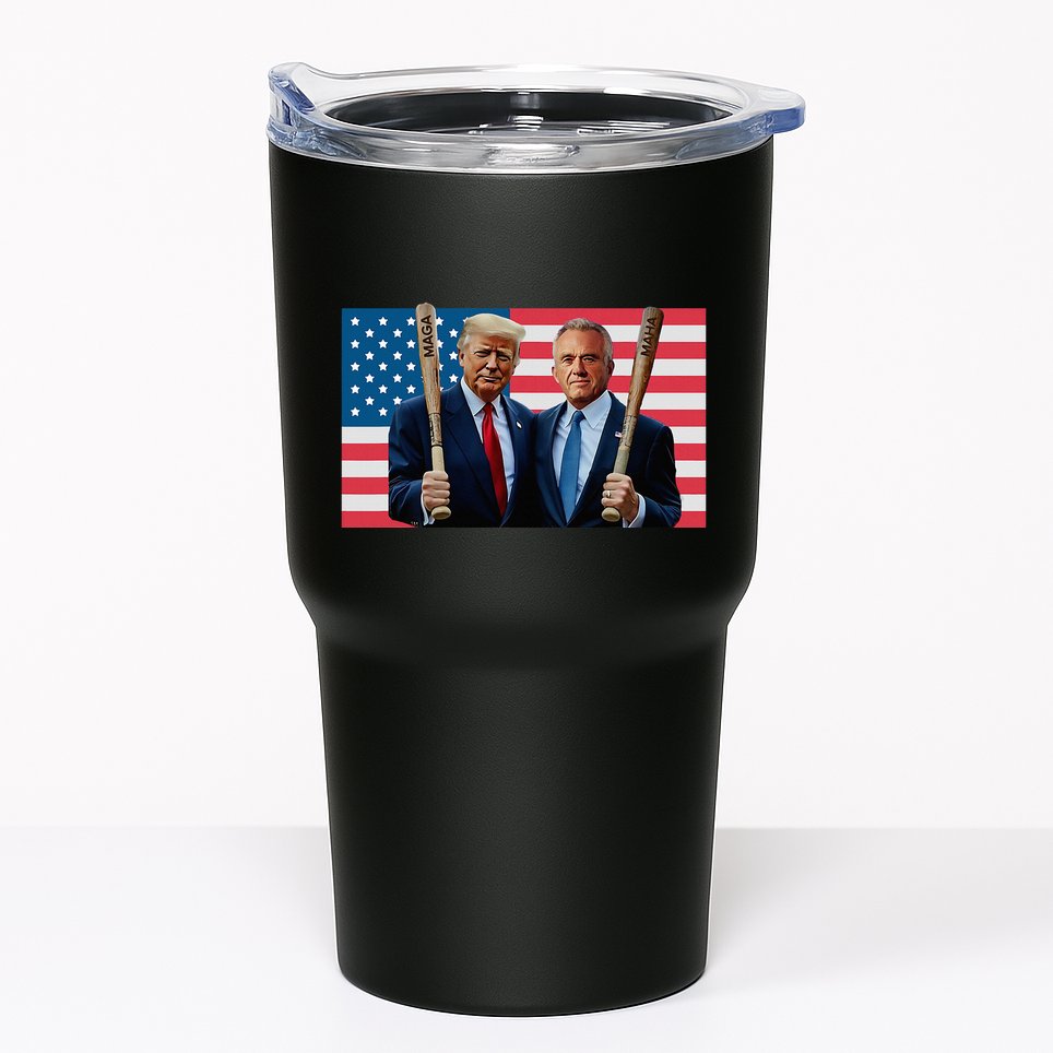 Trump Kennedy Maga Maha Baseball Bat Usa Flag Tumbler