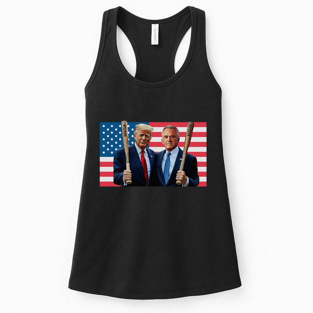 Trump Kennedy Maga Maha Baseball Bat Usa Flag Womens Tank Top