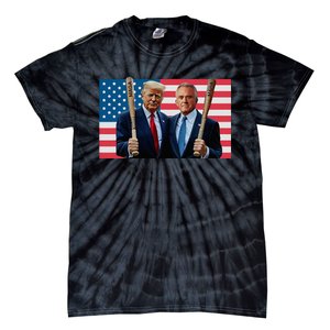 Trump Kennedy Maga Maha Baseball Bat Usa Flag Tie-Dye T-Shirt