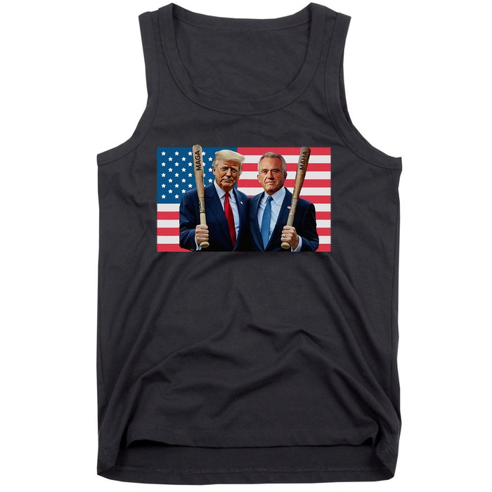 Trump Kennedy Maga Maha Baseball Bat Usa Flag Tank Top