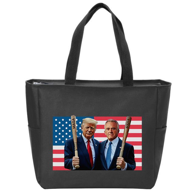 Trump Kennedy Maga Maha Baseball Bat Usa Flag Zip Tote Bag