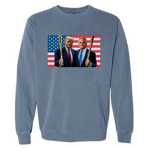 Trump Kennedy Maga Maha Baseball Bat Usa Flag Garment-Dyed Sweatshirt