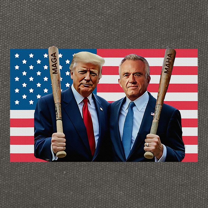 Trump Kennedy Maga Maha Baseball Bat Usa Flag Cotton Canvas Backpack