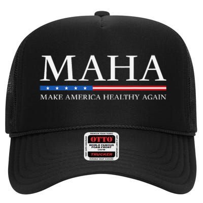 Trump Kennedy Maha Make America Healthy Again 2024 High Crown Mesh Back Trucker Hat