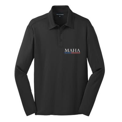 Trump Kennedy Maha Make America Healthy Again 2024 Silk Touch Performance Long Sleeve Polo