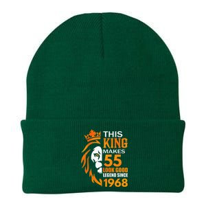 This King Makes 55 Look Good Legend Since 1968 Knit Cap Winter Beanie