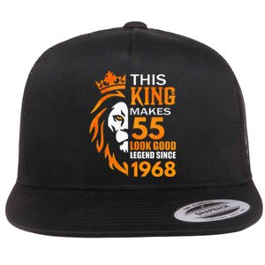 This King Makes 55 Look Good Legend Since 1968 Flat Bill Trucker Hat