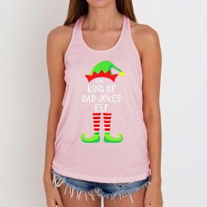 The King Of Dad Jokes Elf Funny Gift Women's Knotted Racerback Tank