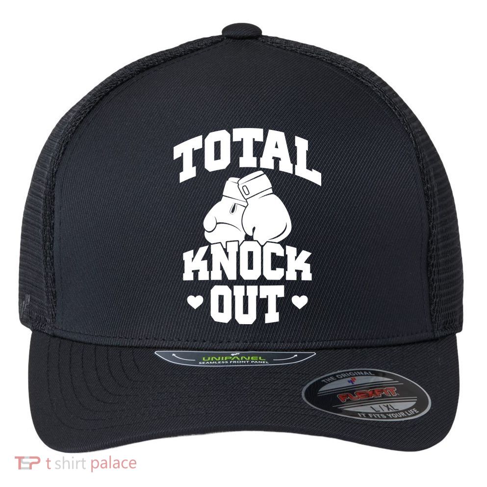 Total Knock Out Boxing Cute Gift Flexfit Unipanel Trucker Cap