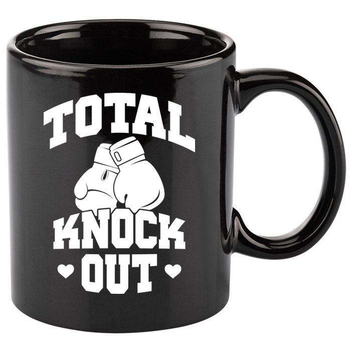 Total Knock Out Boxing Cute Gift 11oz C Handle Ceramic Mug