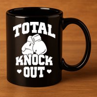 Total Knock Out Boxing Cute Gift 11oz C Handle Ceramic Mug
