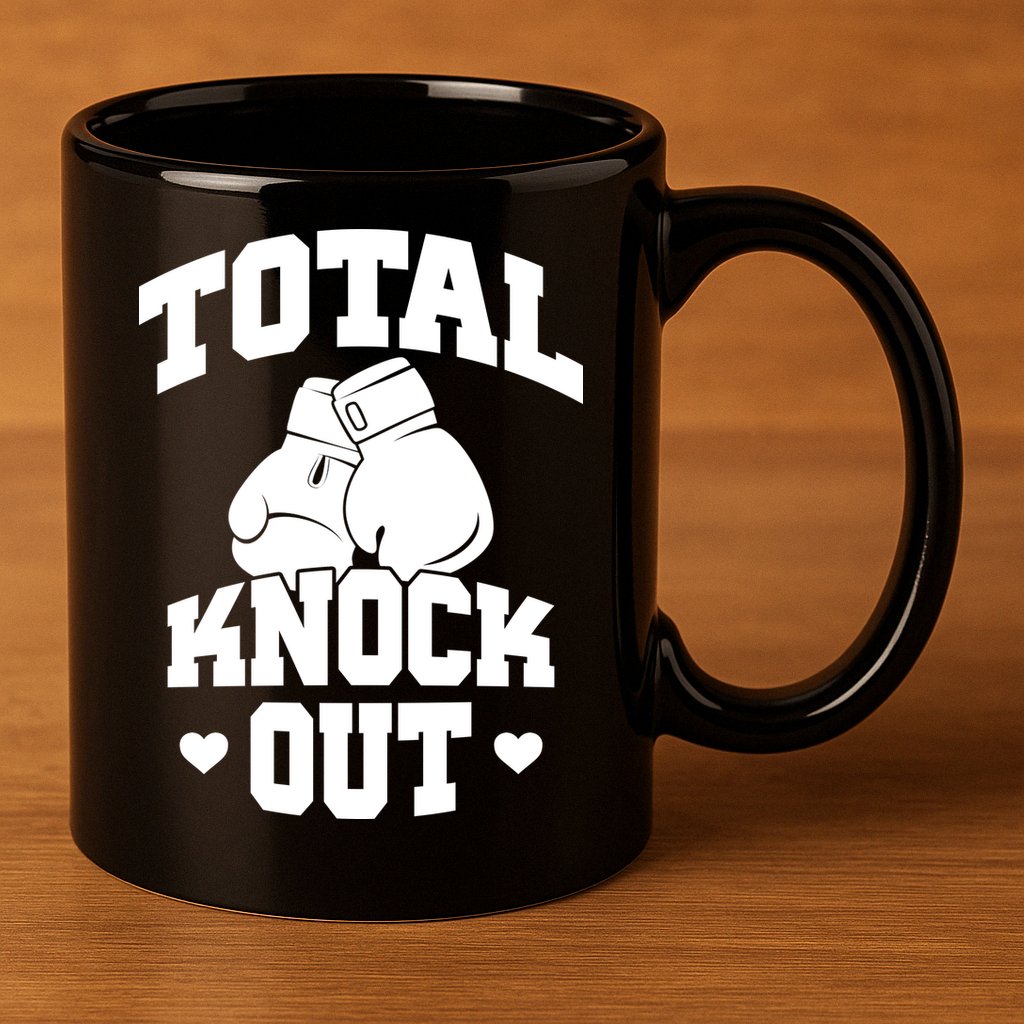 Total Knock Out Boxing Cute Gift 11oz C Handle Ceramic Mug