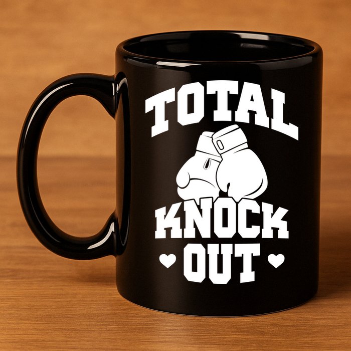Total Knock Out Boxing Cute Gift 11oz C Handle Ceramic Mug