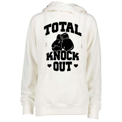 Total Knock Out Boxing Cute Gift Womens Funnel Neck Pullover Hood