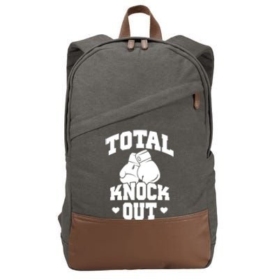 Total Knock Out Boxing Cute Gift Cotton Canvas Backpack