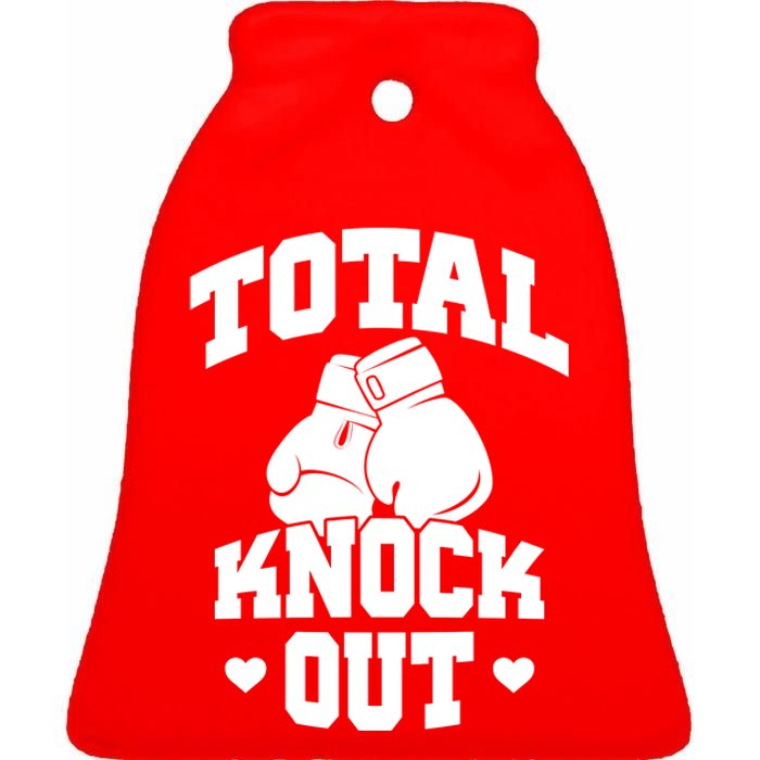 Total Knock Out Boxing Cute Gift Ceramic Bell Ornament