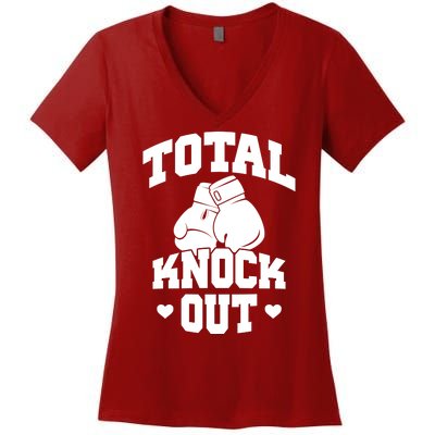 Total Knock Out Boxing Cute Gift Women's V-Neck T-Shirt