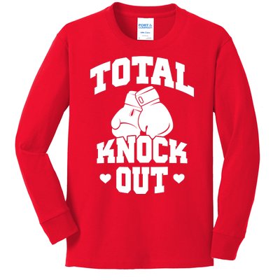 Total Knock Out Boxing Cute Gift Kids Long Sleeve Shirt