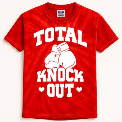 Total Knock Out Boxing Cute Gift Kids Tie-Dye T-Shirt