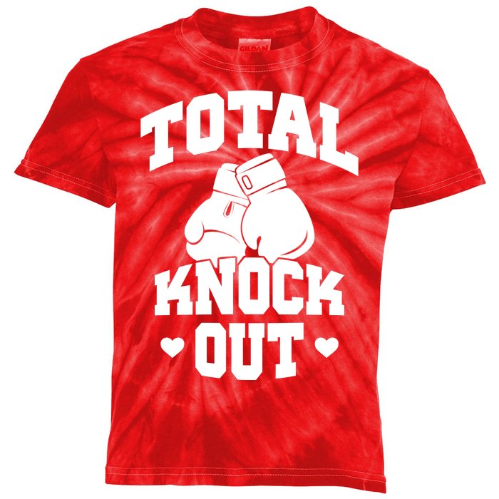 Total Knock Out Boxing Cute Gift Kids Tie-Dye T-Shirt