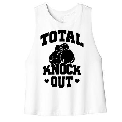 Total Knock Out Boxing Cute Gift Women's Racerback Cropped Tank