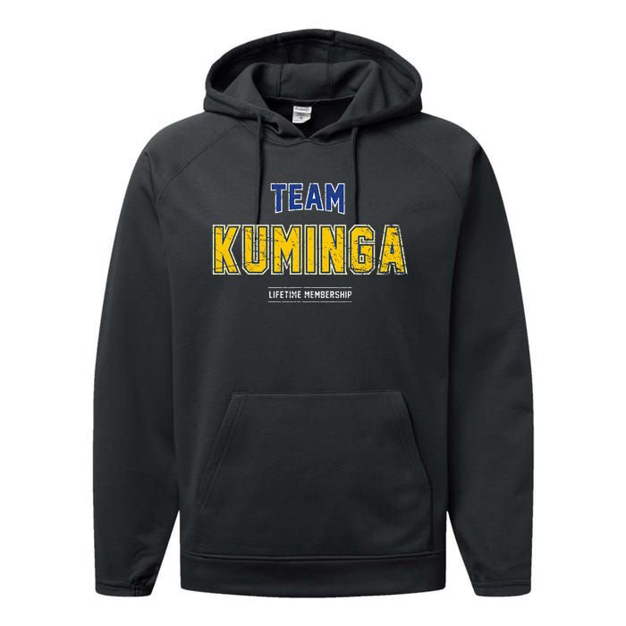 Team Kuminga Proud Family Last Name Surname Performance Fleece Hoodie