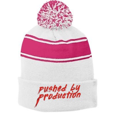 Tia Kofi Pushed By Production Stripe Pom Pom Beanie